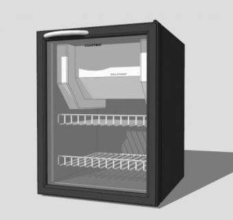 黑色迷你冰箱SU模型下载_sketchup草图大师SKP模型