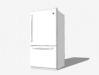 白色电冰箱SU模型下载_sketchup草图大师SKP模型