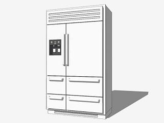 多开门电冰箱SU模型下载_sketchup草图大师SKP模型