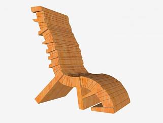 木质椅子座椅SU模型下载_sketchup草图大师SKP模型