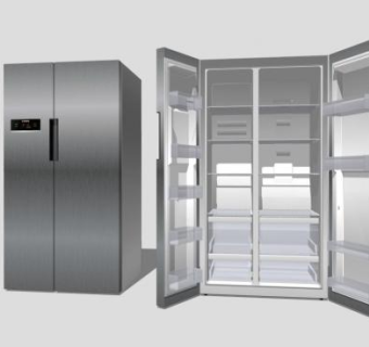 两个家用对开门冰箱SU模型下载_sketchup草图大师SKP模型