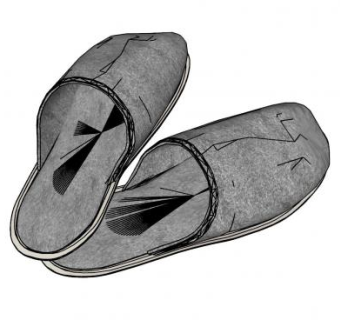 棉拖鞋子SU模型下载_sketchup草图大师SKP模型