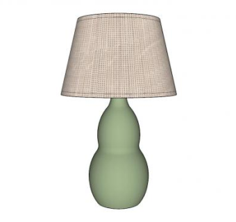 浅绿色桌灯灯具摆件SU模型下载_sketchup草图大师SKP模型
