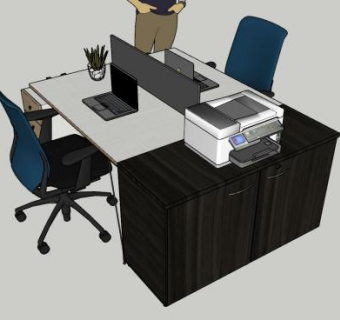 行政办公桌椅SU模型下载_sketchup草图大师SKP模型