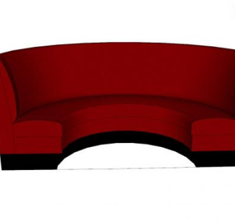 红色弧形沙发SU模型下载_sketchup草图大师SKP模型