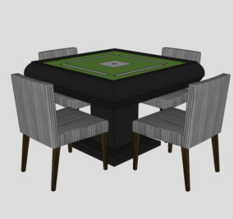 自动麻将桌及吊灯灯具SU模型下载_sketchup草图大师SKP模型