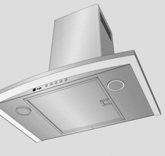 T型抽油烟机SU模型下载_sketchup草图大师SKP模型