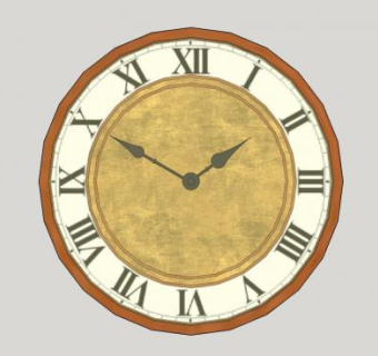 欧式装饰钟挂钟SU模型下载_sketchup草图大师SKP模型