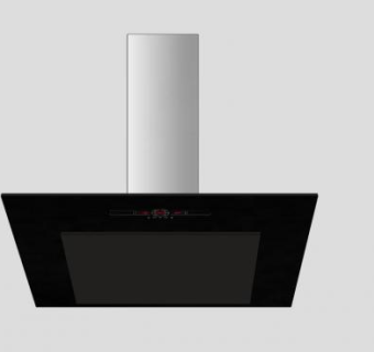 侧吸式黑色抽油烟机SU模型下载_sketchup草图大师SKP模型