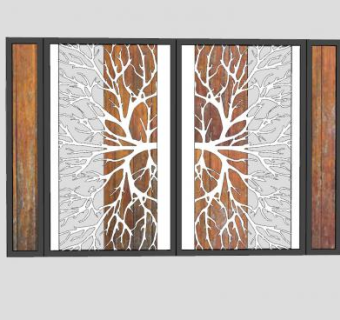 树的装饰板SU模型下载_sketchup草图大师SKP模型