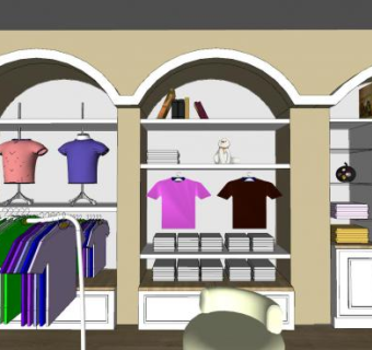 儿童男装服装店SU模型SU模型下载_sketchup草图大师SKP模型