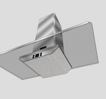 白色T型油烟机SU模型下载_sketchup草图大师SKP模型