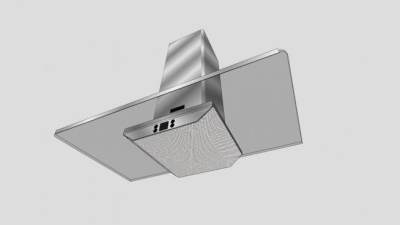 白色T型油烟机SU模型下载_sketchup草图大师SKP模型