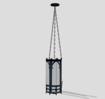 欧简铁链吊灯SU模型下载_sketchup草图大师SKP模型