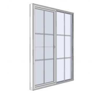 简单的推拉门SU模型下载_sketchup草图大师SKP模型