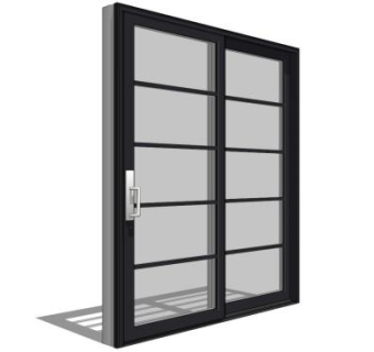 带门把手的推拉门移门SU模型下载_sketchup草图大师SKP模型