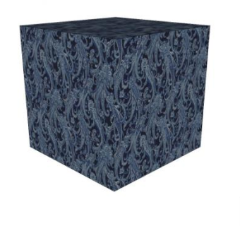 深蓝色复古印花壁纸SU模型下载_sketchup草图大师SKP模型