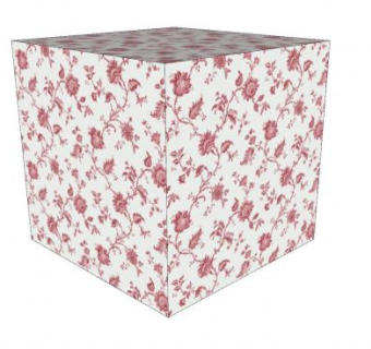 红色印花壁纸墙SU模型下载_sketchup草图大师SKP模型