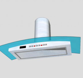 塔形白色吸油烟机SU模型下载_sketchup草图大师SKP模型