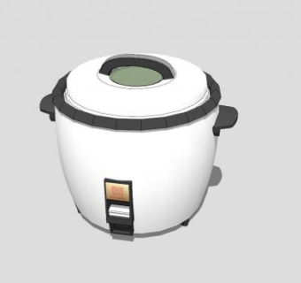 白色电饭煲SU模型下载_sketchup草图大师SKP模型