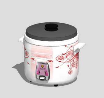 中式传统电饭煲SU模型下载_sketchup草图大师SKP模型