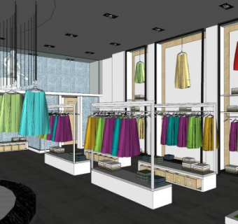 女装服装店装修SU模型下载_sketchup草图大师SKP模型