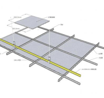铝扣板吊顶轻钢龙骨吊顶SU模型下载_sketchup草图大师SKP模型