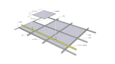 铝扣板吊顶轻钢龙骨吊顶SU模型下载_sketchup草图大师SKP模型