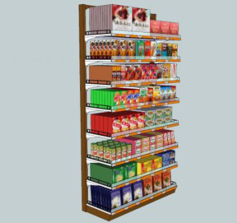 商店商品货物架SU模型下载_sketchup草图大师SKP模型