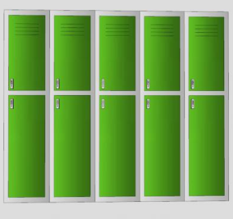 绿色更衣柜寄存柜SU模型下载_sketchup草图大师SKP模型