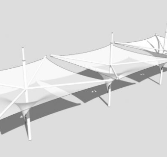 张拉膜亭子SU模型下载_sketchup草图大师SKP模型