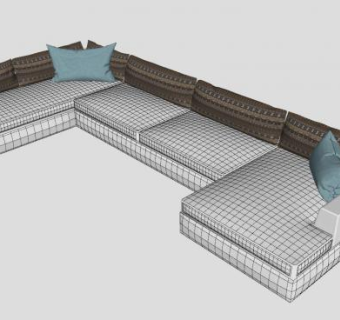 大型沙发家具SU模型下载_sketchup草图大师SKP模型