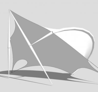 白色张拉膜棚SU模型下载_sketchup草图大师SKP模型