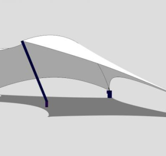 白色张拉膜遮阳棚SU模型下载_sketchup草图大师SKP模型