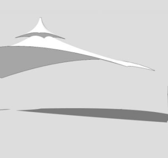 景观白色张拉膜亭子SU模型下载_sketchup草图大师SKP模型