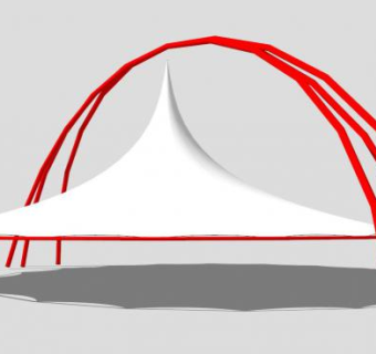 创意遮阳张拉膜亭子SU模型下载_sketchup草图大师SKP模型