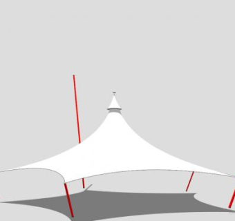 创意张拉膜亭子SU模型下载_sketchup草图大师SKP模型