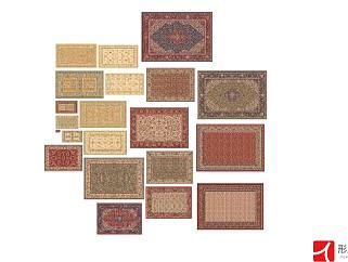 欧式复古地毯系列SU模型下载_sketchup草图大师SKP模型