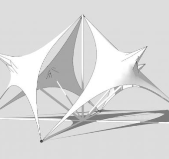 创意景观张拉膜SU模型下载_sketchup草图大师SKP模型