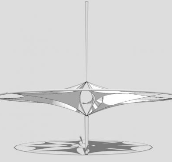 白色创意张拉膜遮阳棚SU模型下载_sketchup草图大师SKP模型