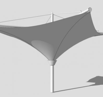 灰色张拉膜亭子SU模型下载_sketchup草图大师SKP模型