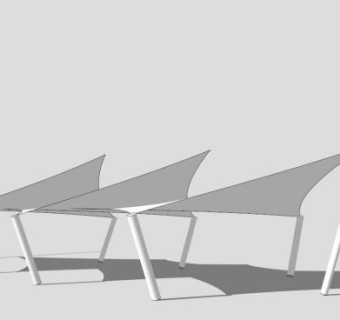 创意张拉膜棚SU模型下载_sketchup草图大师SKP模型