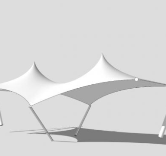 创意遮阳棚张拉膜棚SU模型下载_sketchup草图大师SKP模型