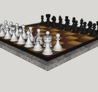 国际象棋西洋棋盘SU模型下载_sketchup草图大师SKP模型