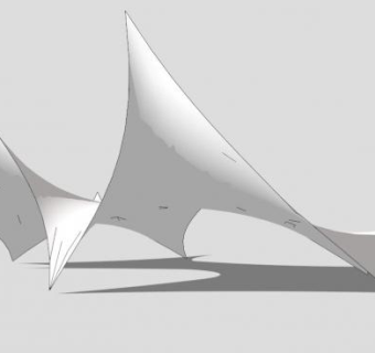 停车遮阳棚张拉膜SU模型下载_sketchup草图大师SKP模型