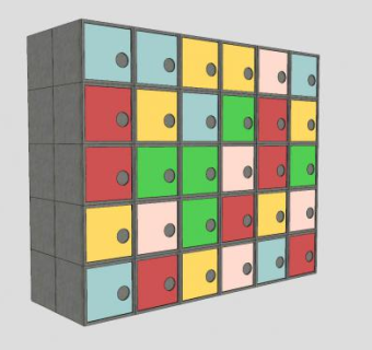 儿童寄存柜SU模型下载_sketchup草图大师SKP模型