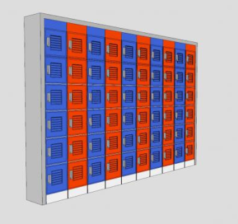 超市寄存柜SU模型下载_sketchup草图大师SKP模型