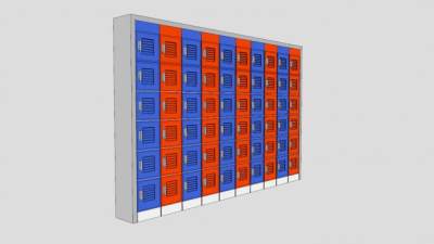 超市寄存柜SU模型下载_sketchup草图大师SKP模型