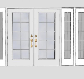 欧式现代双开门SU模型下载_sketchup草图大师SKP模型
