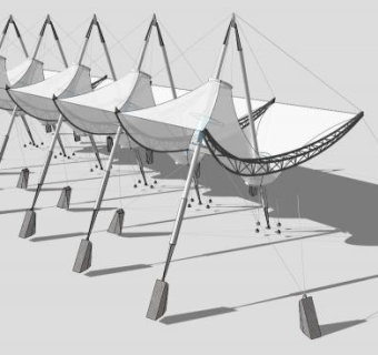 创意张拉膜SU模型下载_sketchup草图大师SKP模型